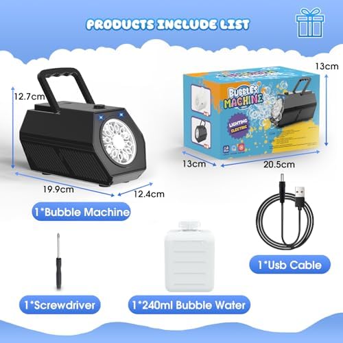 PANACARE Automatic Bubble Machine with LED Lights