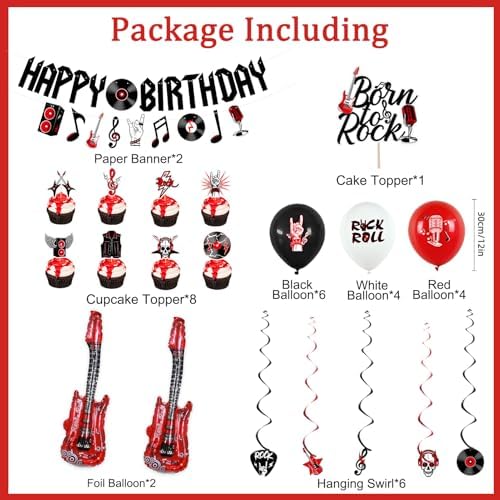 Crenics Rock and Roll Birthday Party Decorations