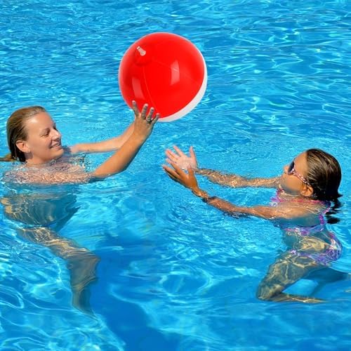 8PCS Cartoon Beach Ball Set-12 Inch Red White