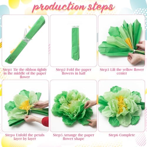 MotiMind 12 Pcs Tissue Paper Flowers for Party Decorations