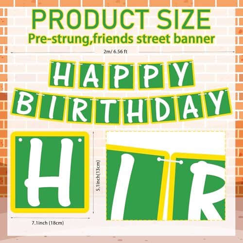 Breling Friends Birthday Banner Street Theme Decor