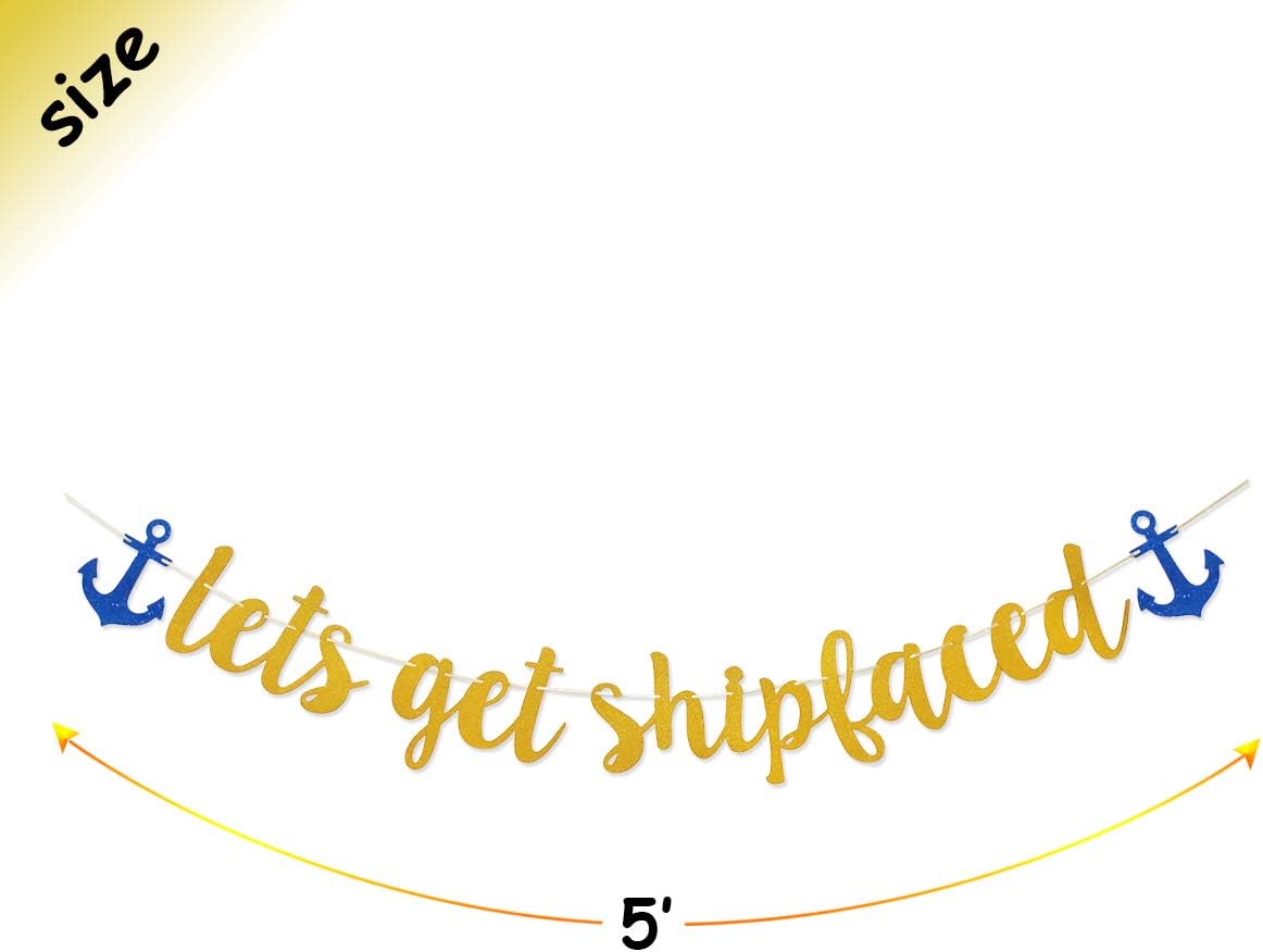 Wulagogo Gold Glitter Nautical Banner