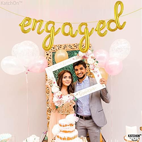 KatchOn Cute Gold Engagement Balloons Letters 10 Feet