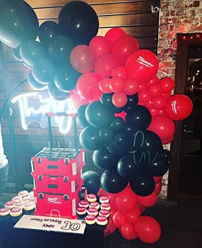 Bezente Black and Red Balloons Garland Kit 100Pcs
