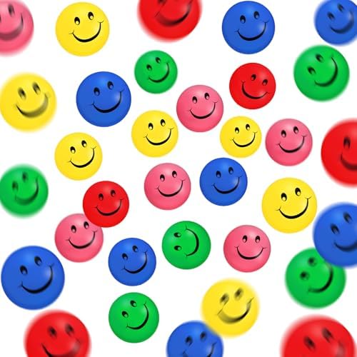 Zhanmai 100 Piece Smile Face Stress Balls for Kids Adults