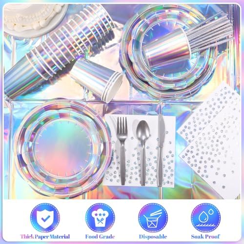 200 Pcs Iridescent Party Decorations Set