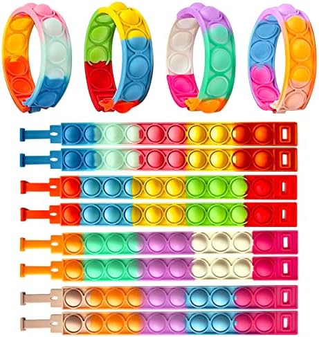 TwCare 32 PCS Glow in the Dark Pop It Fidget Bracelets Set
