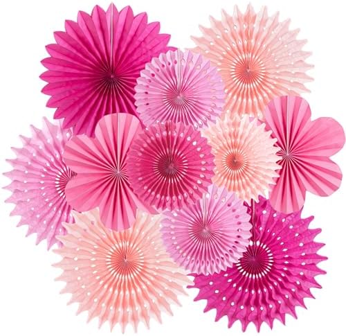 PAPER JAZZ Hot Pink Paper Flowers Decorations Pack of 11
