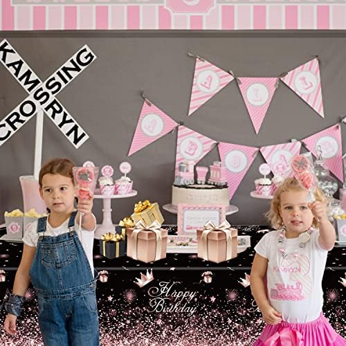 Black Rose Gold Tablecloth Pack of 4 for Birthday Party