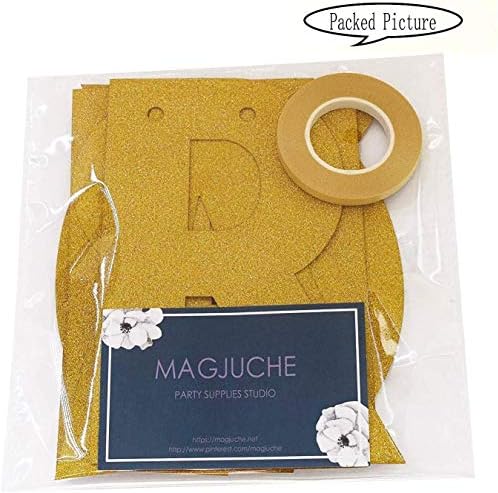 Gold Glitter 16th Birthday Banner Decorations