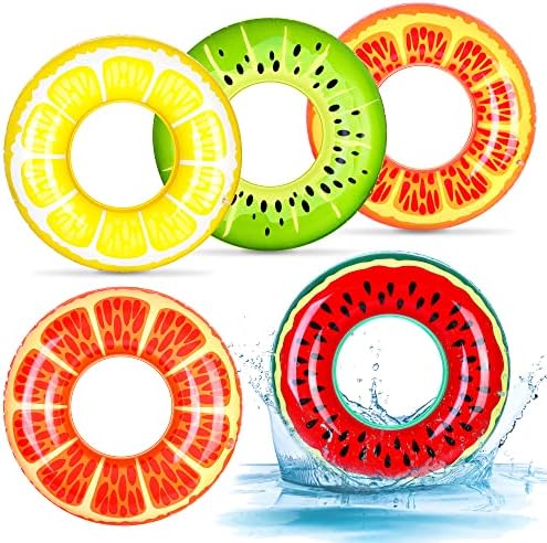 Elcoho 5 Piece Inflatable Swim Rings Pool Toys