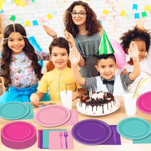 96 PCS Colorful Dog Birthday Party Tableware Set