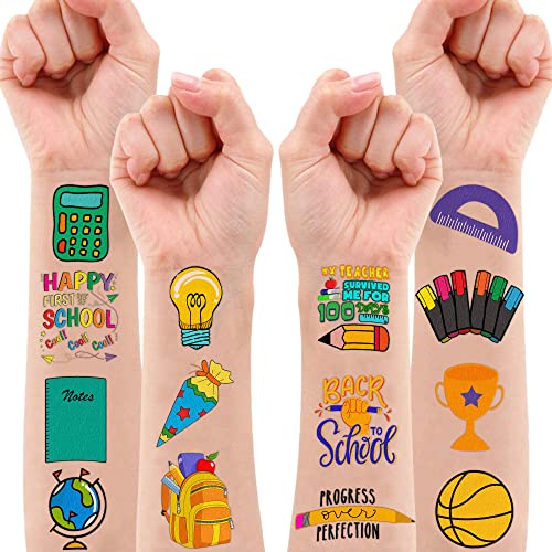 Welcome Back To School Temporary Tattoos 96 PCS Stickers