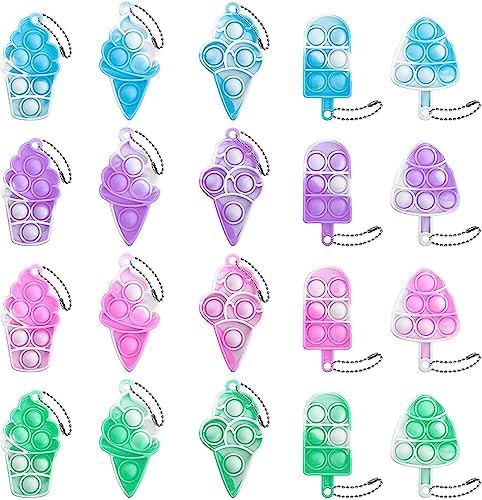 20 Pcs Pop Keychain Fidget Toys for Stress Relief and Anxiety