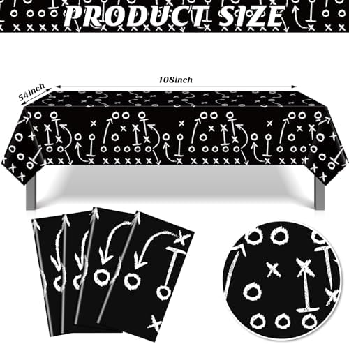 4 Pack Football Tablecloths for Parties
