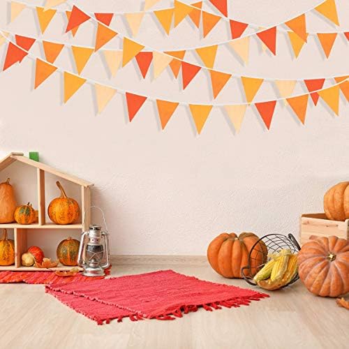 10M Orange Triangle Flag Bunting Garland for Fall Decor