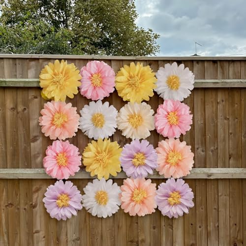 12 Pcs Daisy Tissue Paper Pom Poms Decorations