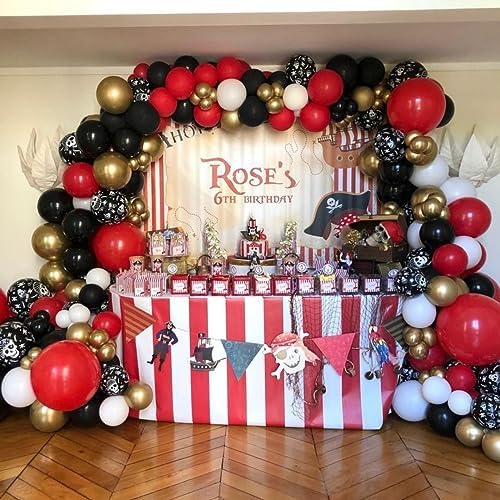 Pirate Birthday Decorations 142Pcs Balloon Kit with Arch and Garland
