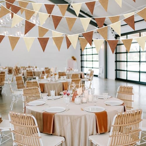 Brown Boho Pennant Bunting Garland 32Feet Decorations