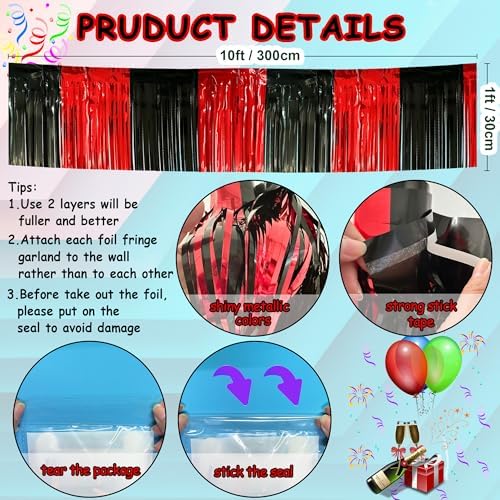 4 Pack Tinsel Streamers for Parade Floats and Decor
