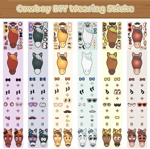 AerWo 168PCS Horse Party Favors Set - Cowboy Decorations
