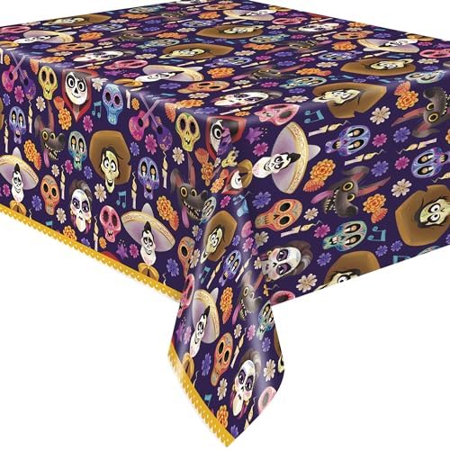 Unique Multicolor Plastic Disney Coco Table Cover 54x84