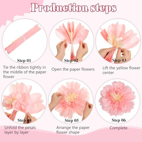 MotiMind 18 Pcs Tissue Paper Flowers Decorations