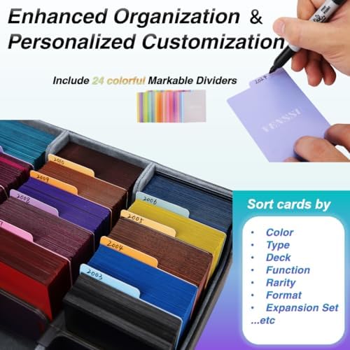 Venssu 4-Row Card Storage Box for 3000 Magic Cards