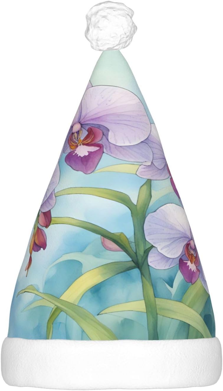 QINZHENG LED Orchid Butterfly Santa Hat for Adults