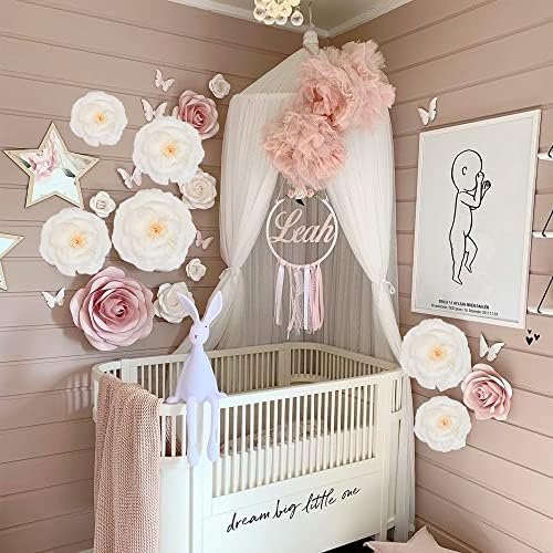 BEISHIDA 6 Piece Paper Flower Decoration Set White