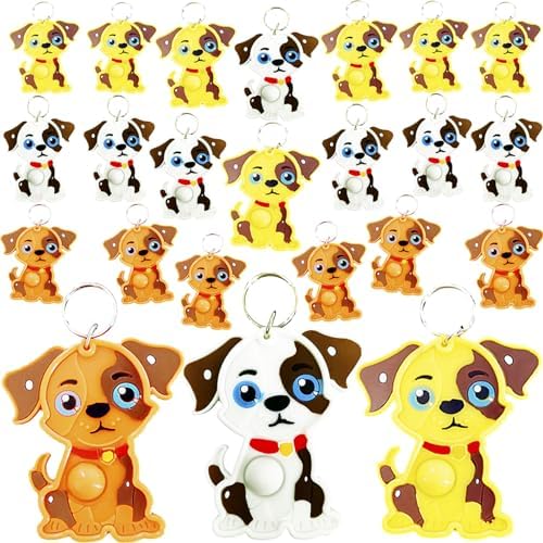 20 Packs Mini Fidget Bubbles Silicone Keychain Set