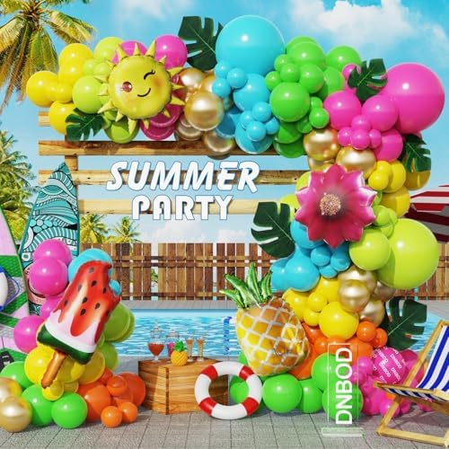 Tropical Balloon Arch Kit 129Pcs for Summer Parties