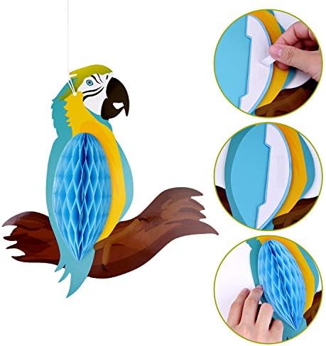 Tuparka 6pcs Tropical Birds Hanging Decorations