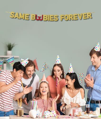 Funny Bachelor Party Banner with Gold Glitter Pre-Strung