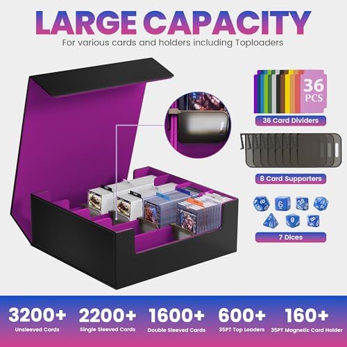 3500 Trading Card Storage Box with 4 Rows and 36 Dividers
