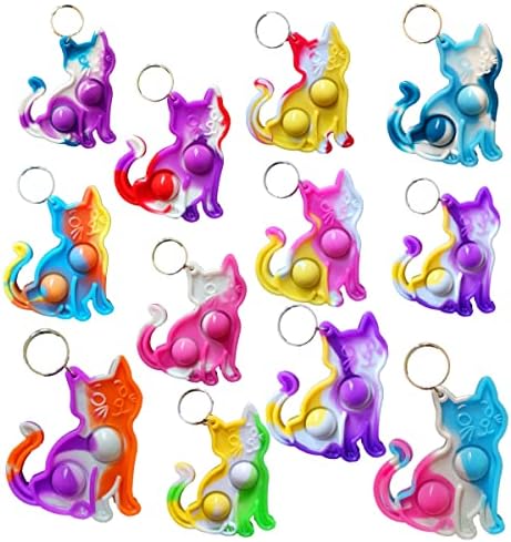 30 Pcs Mini Pop Cat Fidget Keychain Gifts