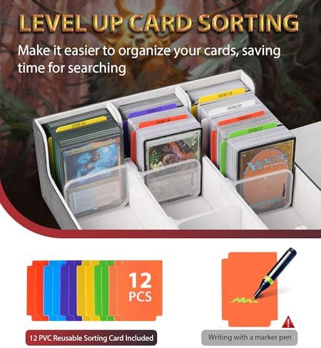 NEWLOOP Trading Card Storage Box with 12 Dividers
