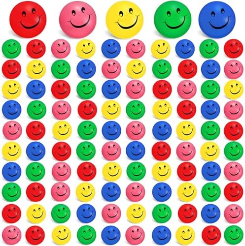 Zhanmai 100 Piece Smile Face Stress Balls for Kids Adults