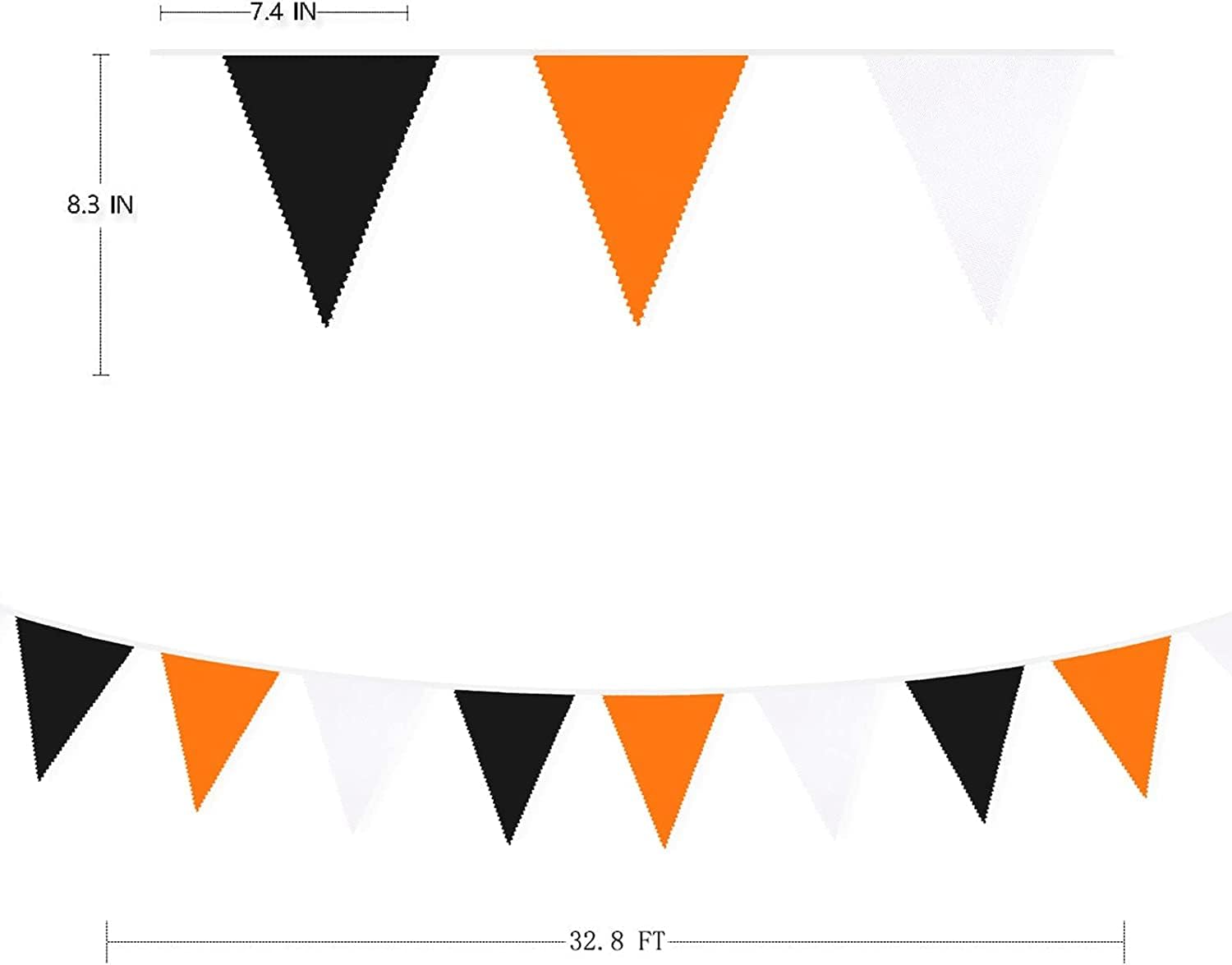 32 Ft Orange Black White Graduation Party Bunting Banner Garland