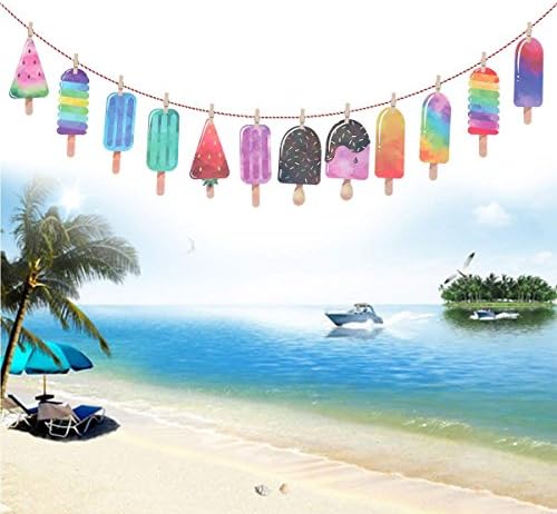 BinaryABC Popsicle Banner Garland for Luau and Summer Parties