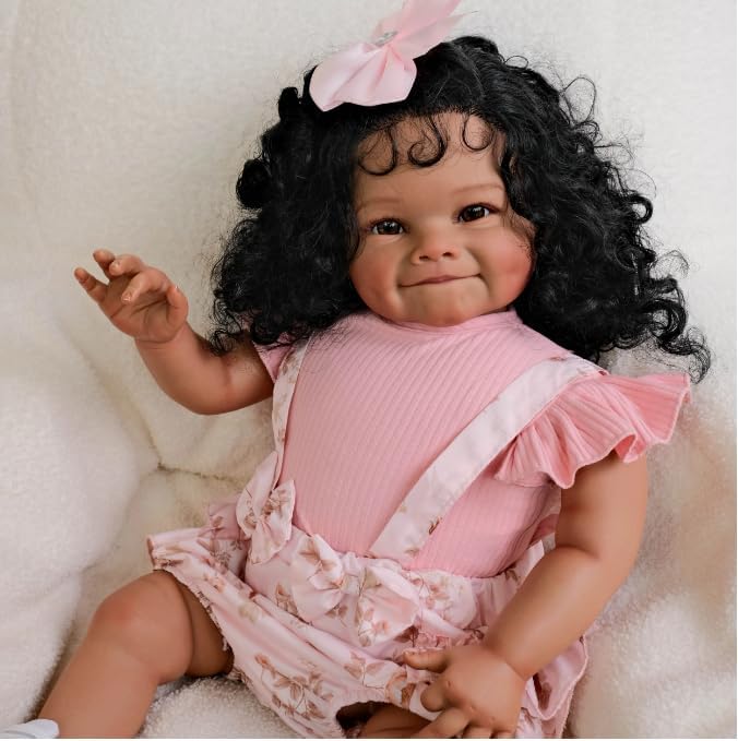 24 Inch Realistic Black Girl Reborn Baby Doll