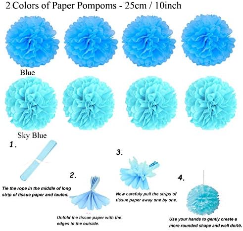 ZERODECO Blue Party Decorations 21 Pcs