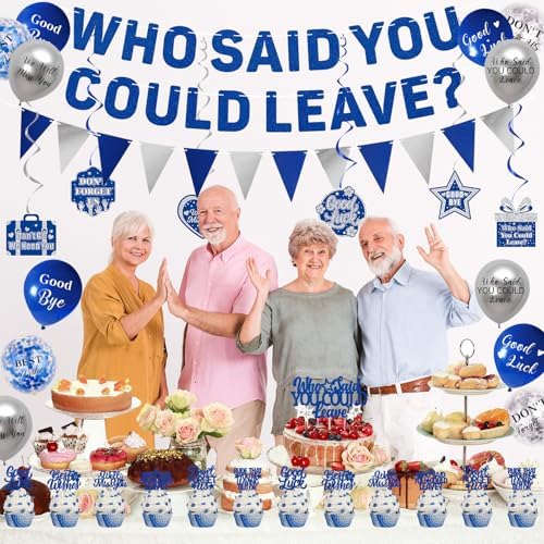Roetyce Blue Who Said You Could Leave Banner Decorations Kit