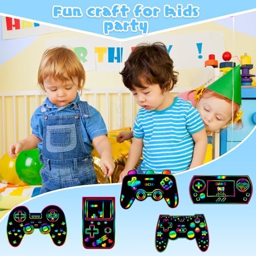 60 pcs Video Game Scratch Cards DIY Party Decor