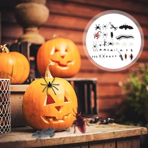 Totority Hyper-Realistic Bugs 44PCS Scary Prop Set