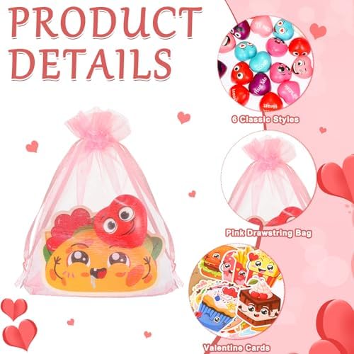 20pcs Valentine Stress Balls with Funny Cards