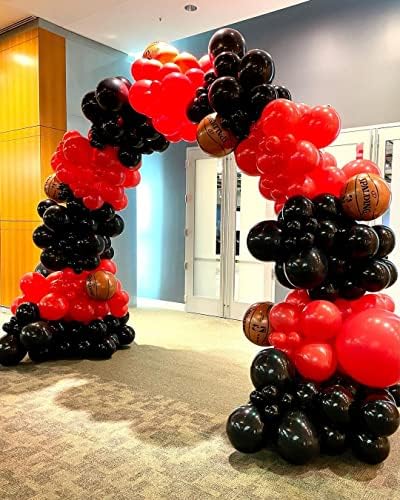 Bezente Black and Red Balloons Garland Kit 100Pcs