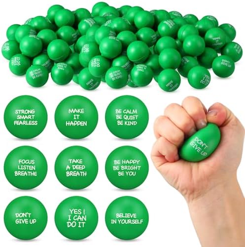 Shappy 72 Pcs Stress Relief Therapy Fidget Balls with Quotes