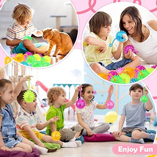 Sotiff 100 Pcs LED Flashing Squeaky Bouncy Balls