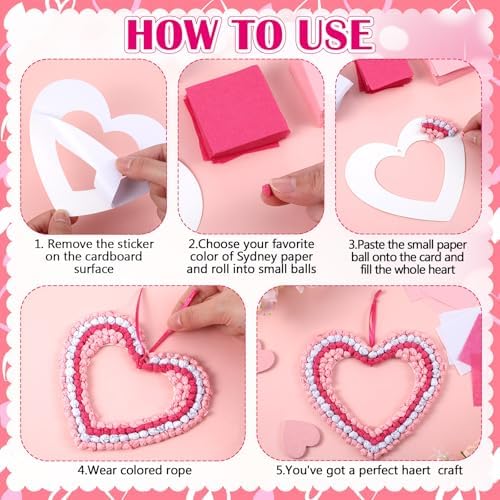 Jetec 24 Piece Heart Shaped Craft Kit with Tissue Paper